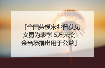 全国劳模宋兆普获见义勇为表彰 5万元奖金当场捐出用于公益